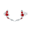 Fish Red Enamel Stud Earrings